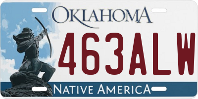 OK license plate 463ALW