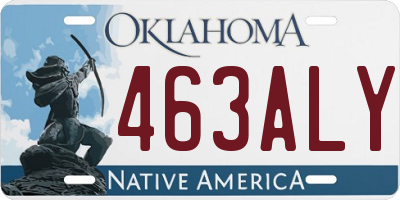 OK license plate 463ALY
