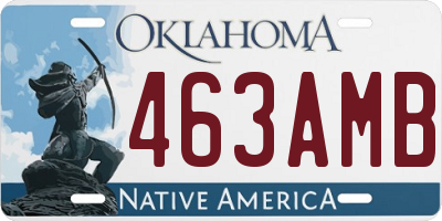 OK license plate 463AMB