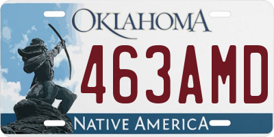 OK license plate 463AMD