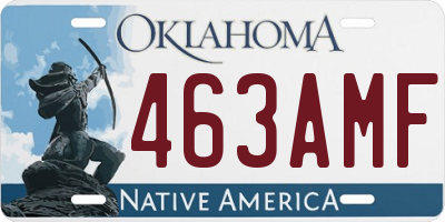 OK license plate 463AMF