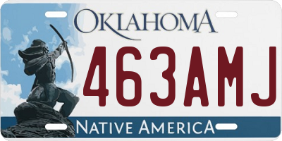 OK license plate 463AMJ