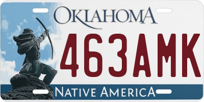 OK license plate 463AMK