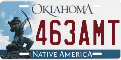 OK license plate 463AMT