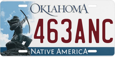 OK license plate 463ANC