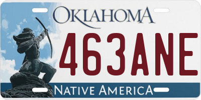OK license plate 463ANE