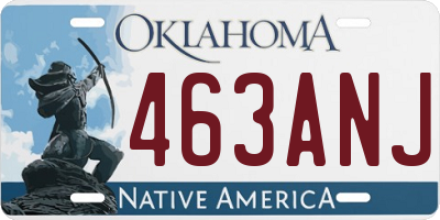 OK license plate 463ANJ