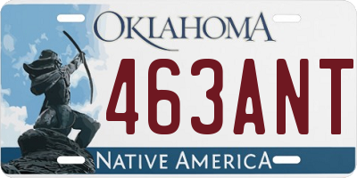 OK license plate 463ANT