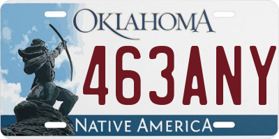OK license plate 463ANY