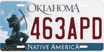 OK license plate 463APD
