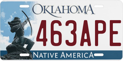 OK license plate 463APE