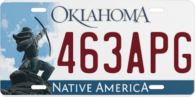 OK license plate 463APG