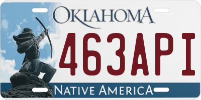 OK license plate 463API