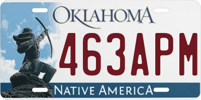 OK license plate 463APM