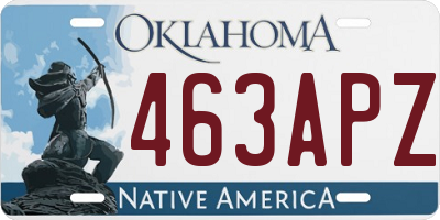 OK license plate 463APZ