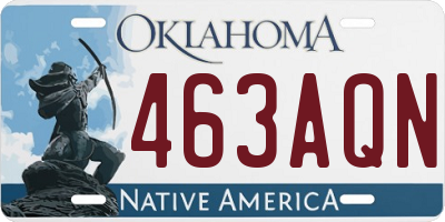 OK license plate 463AQN