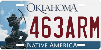 OK license plate 463ARM