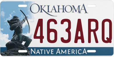 OK license plate 463ARQ