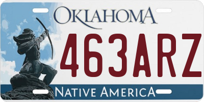 OK license plate 463ARZ