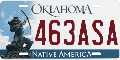 OK license plate 463ASA