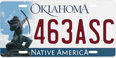 OK license plate 463ASC