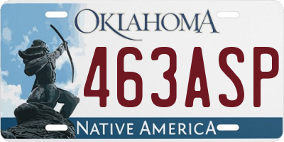 OK license plate 463ASP
