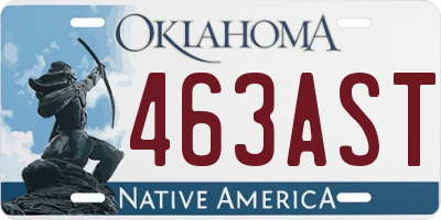 OK license plate 463AST