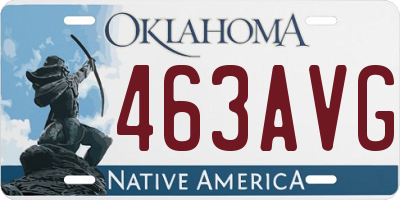 OK license plate 463AVG