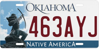 OK license plate 463AYJ