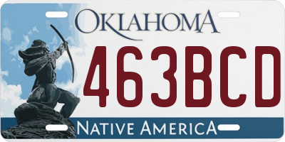 OK license plate 463BCD