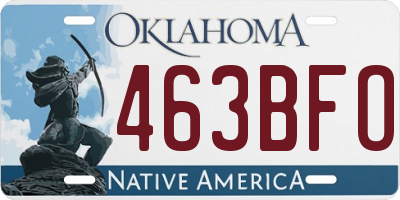 OK license plate 463BFO
