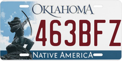 OK license plate 463BFZ