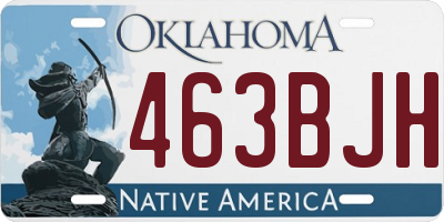 OK license plate 463BJH