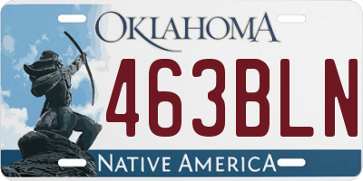 OK license plate 463BLN