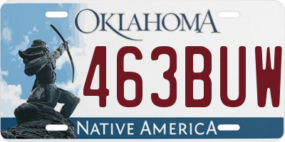 OK license plate 463BUW