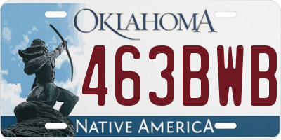 OK license plate 463BWB