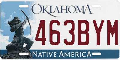 OK license plate 463BYM