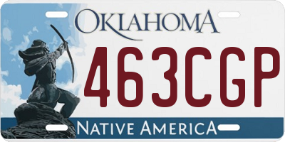OK license plate 463CGP
