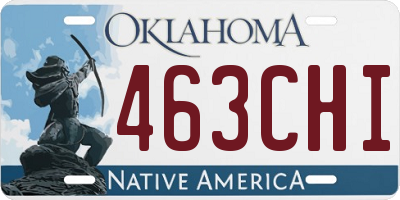OK license plate 463CHI
