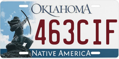OK license plate 463CIF
