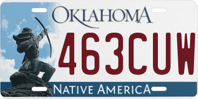 OK license plate 463CUW