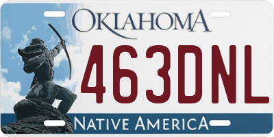 OK license plate 463DNL