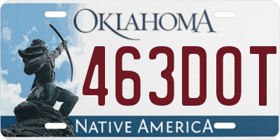 OK license plate 463DOT