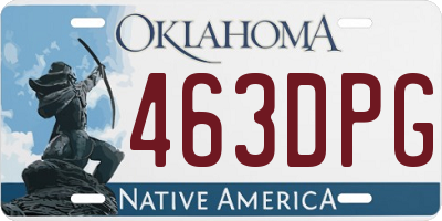 OK license plate 463DPG