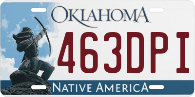 OK license plate 463DPI