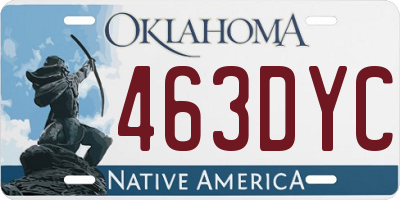 OK license plate 463DYC