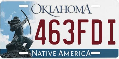 OK license plate 463FDI