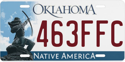 OK license plate 463FFC