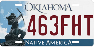 OK license plate 463FHT