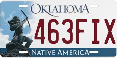 OK license plate 463FIX